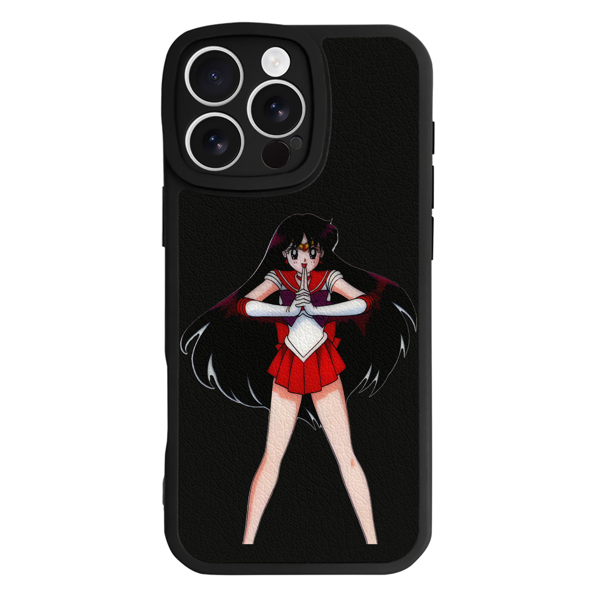 （画像用） 美少女戦士セーラームーン 火野レイ ひの レイ Sailor Moon Hino Rei （セーラーマーズ,Sailor Mars） 【iPhone 16シリーズ対応】シリコンスマホケース（レザー調） 材質：シリコン